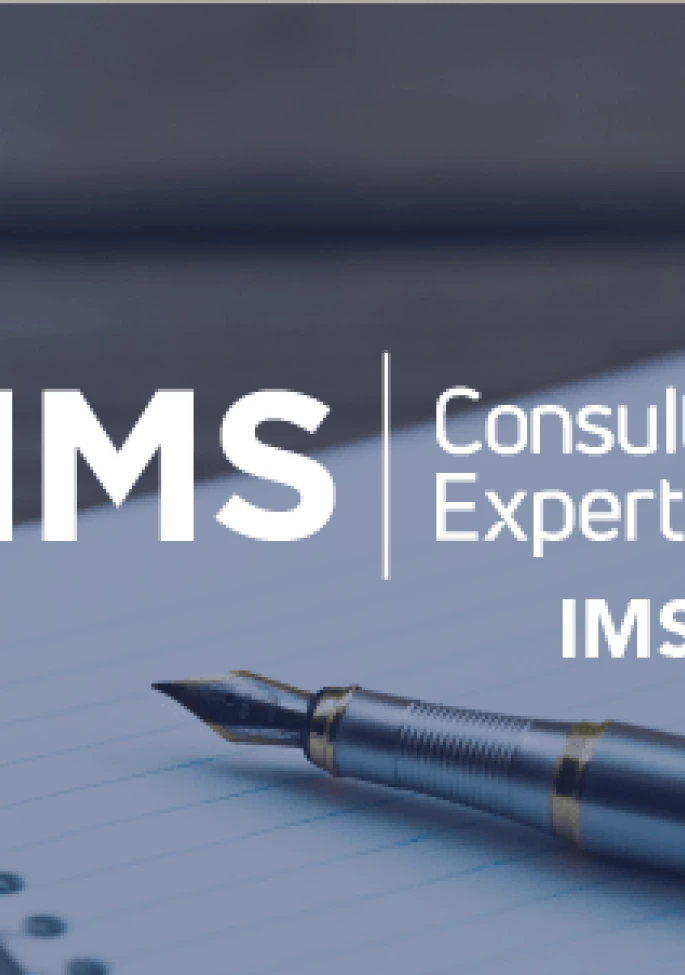 IMS Insights graphic header, background image of wire bound notebook with ink pen laying on it.