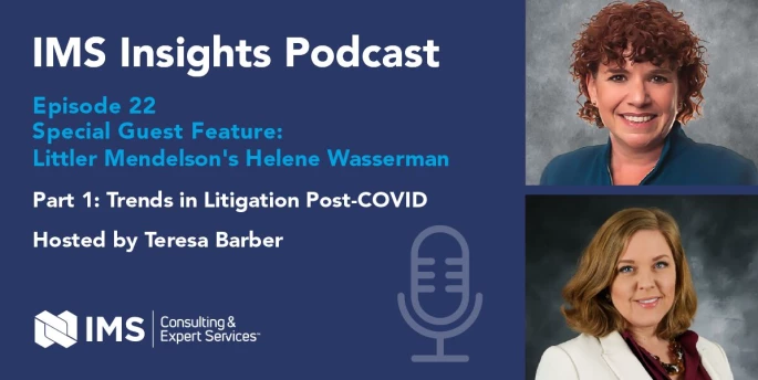 Insights podcast graphic, episode 22, Helene Wasserman and Teresa Barber headshots