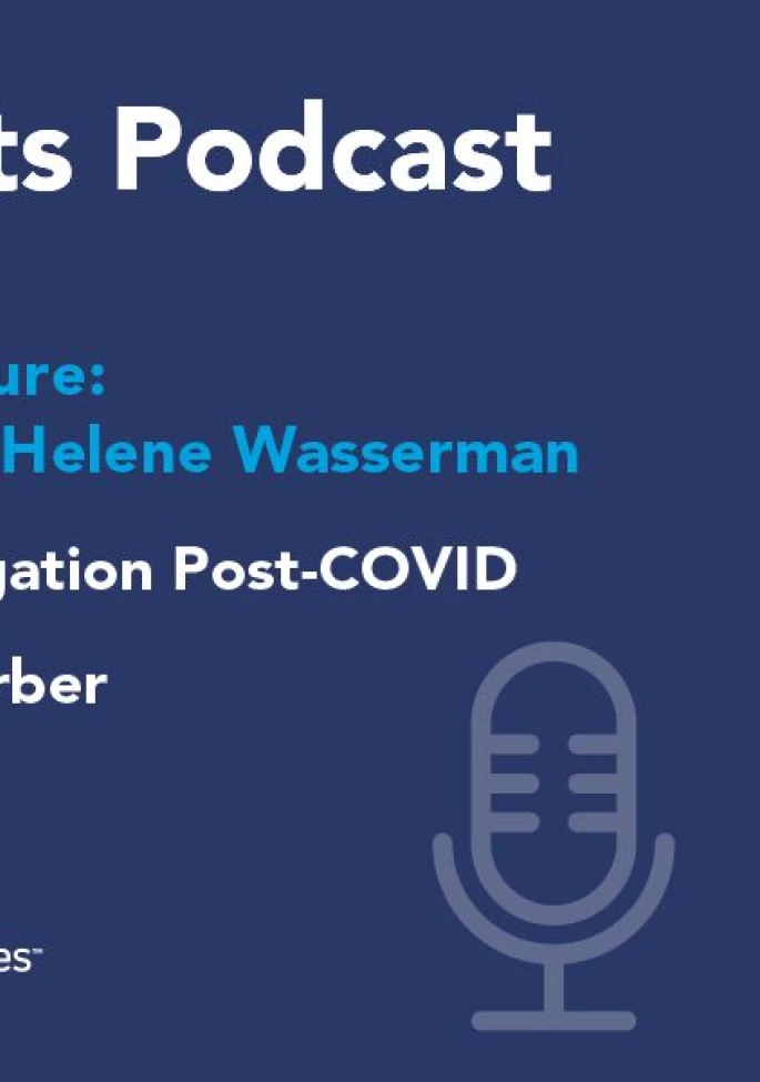 Insights podcast graphic, episode 22, Helene Wasserman and Teresa Barber headshots