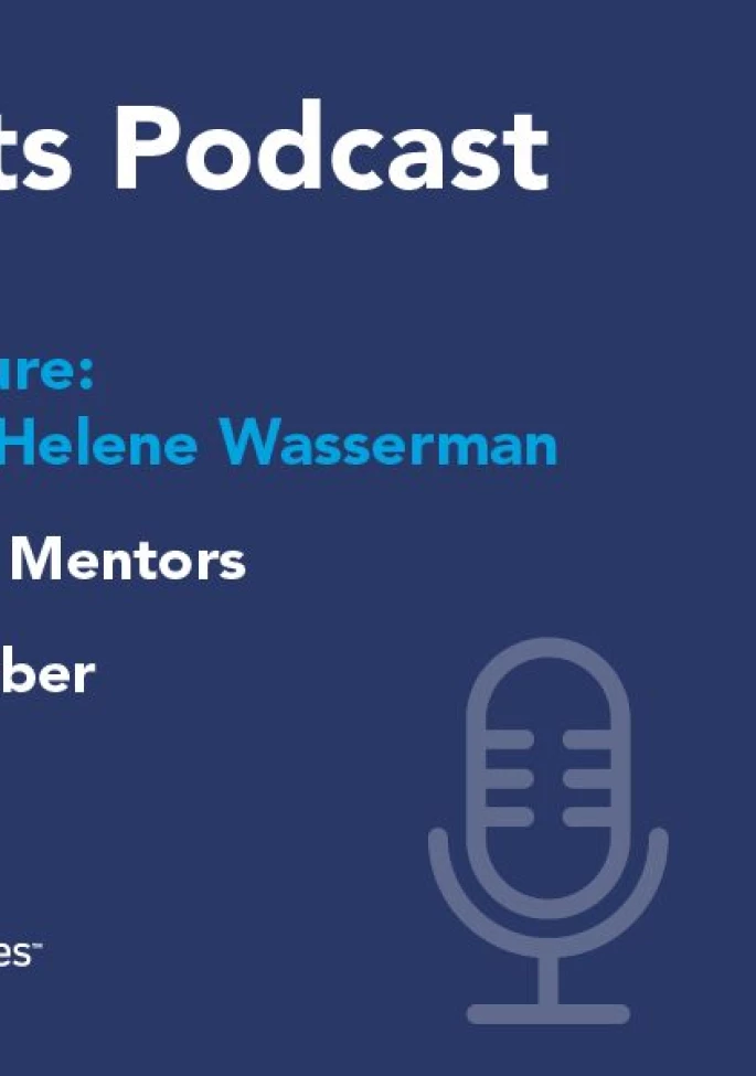 IMS Insights Podcast episode 24, featuring Helene Wasserman and Teresa Barber, headshots of both women on right side