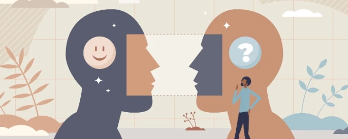 illustration image of man facing each other